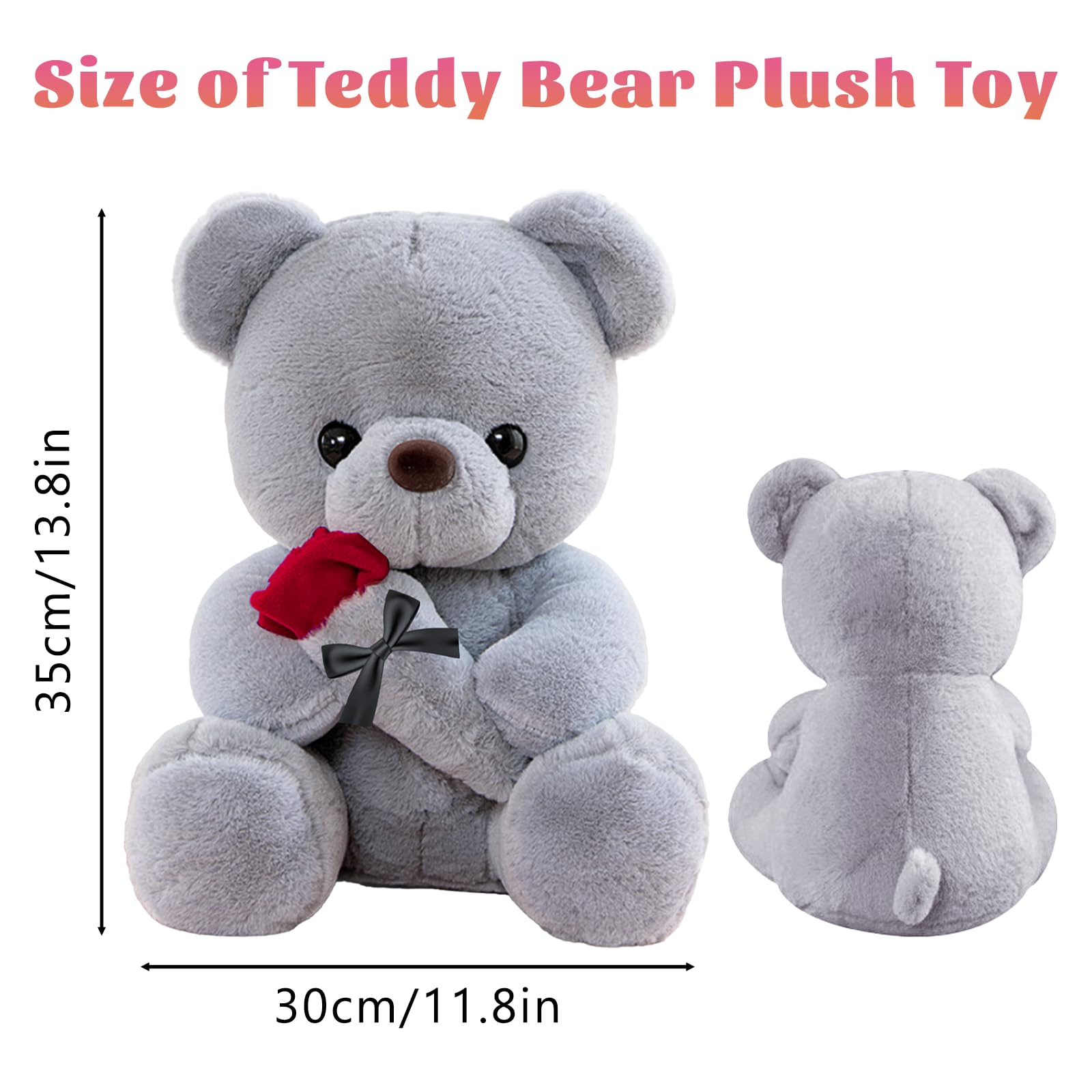 Teacup Teddy Bear Plush Toy Sofa I Love U Bow Tie Cuddle Big Couple Wedding Tedd