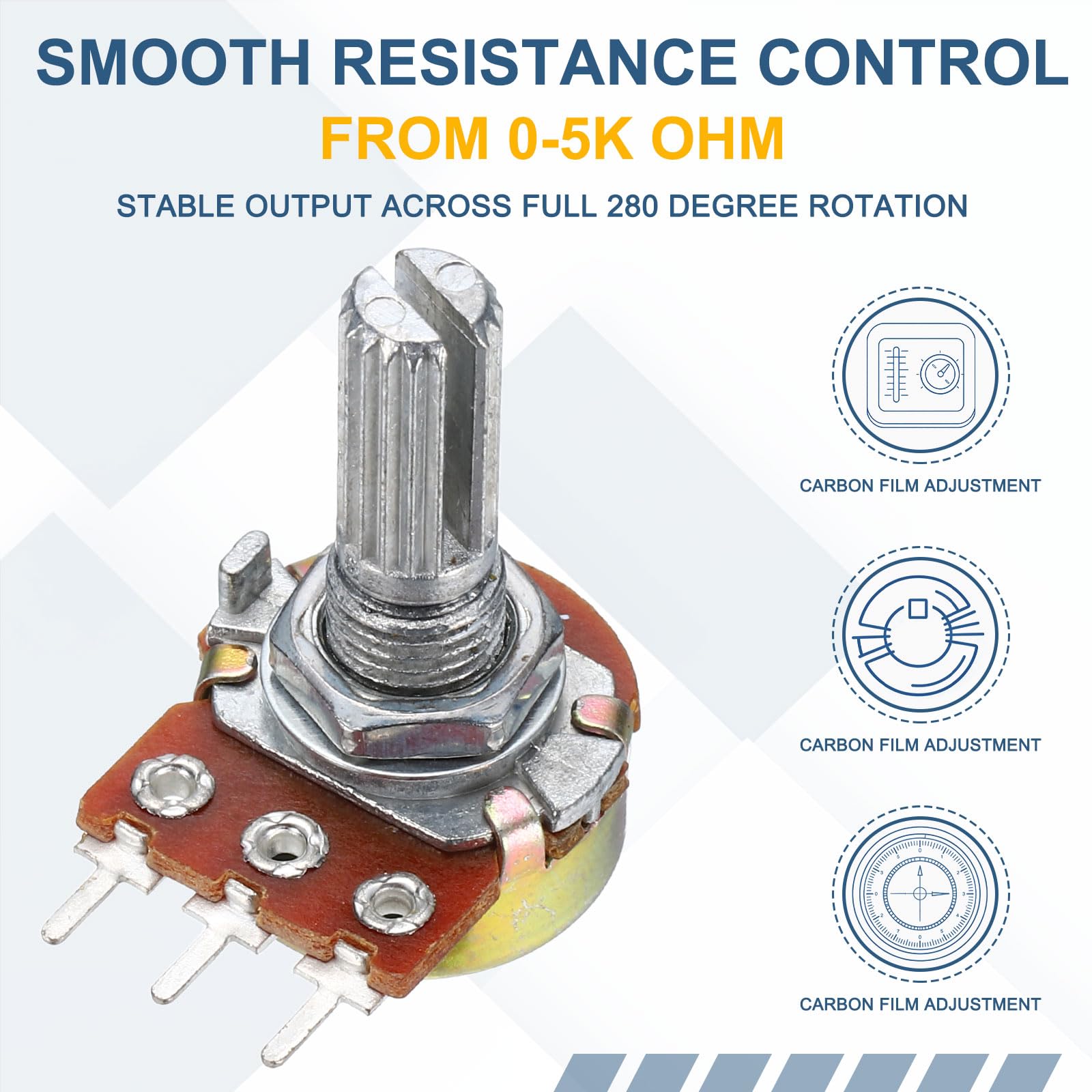 5K Ohm Potentiometers - 2 Pack -3