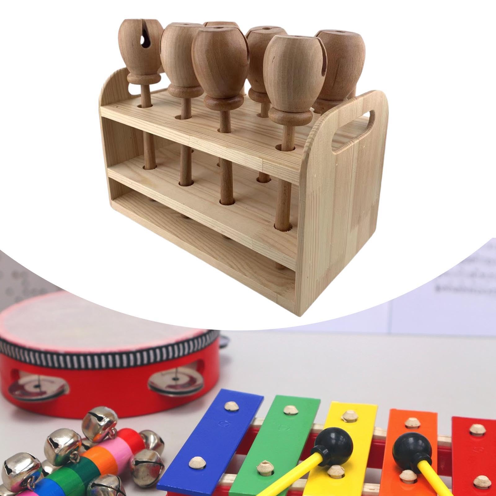 Generic 8X Maracas de Madera pintadas a Mano Instrumento Musical Maracas de Arena para Fiesta KTV