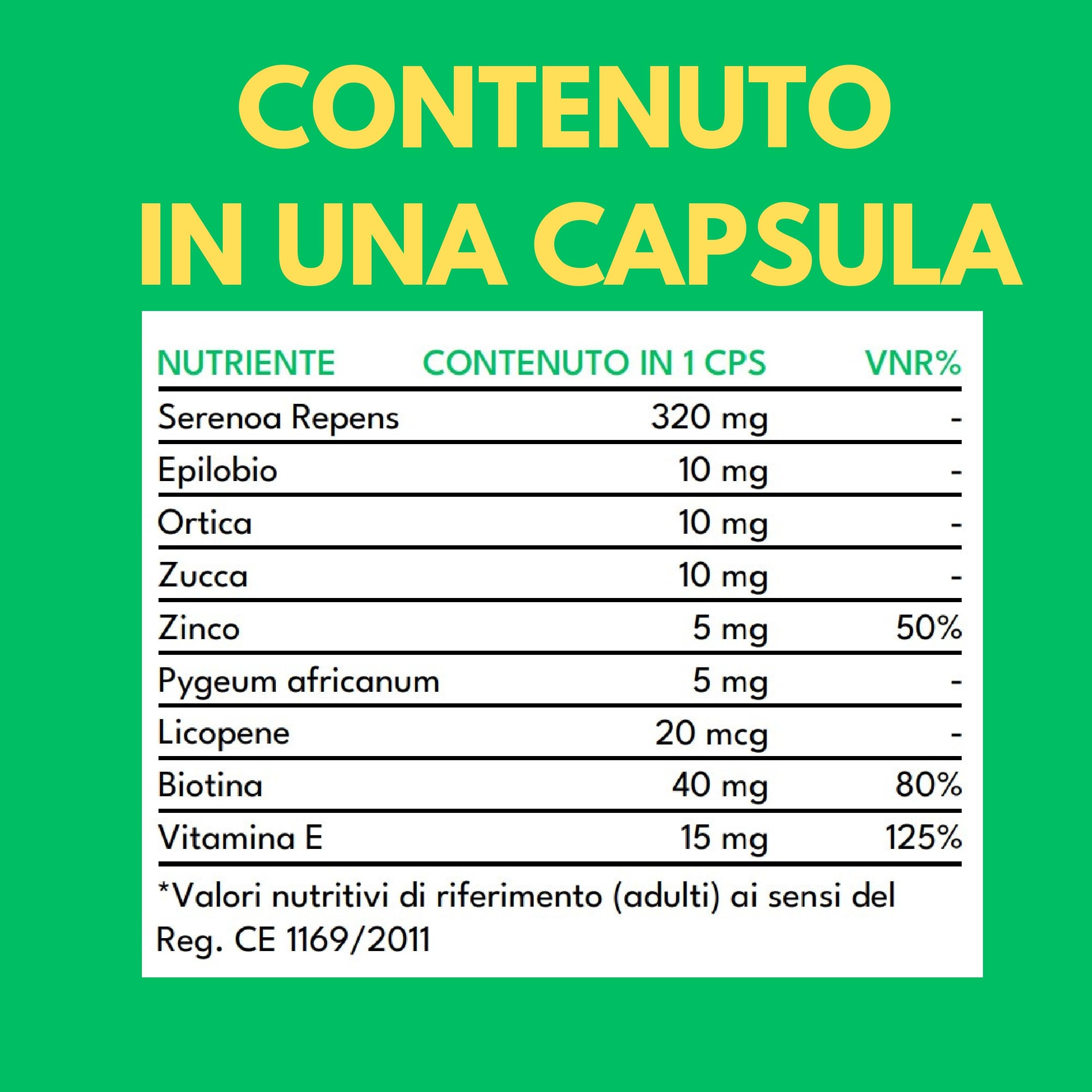 SERENOA REPENS Saw Palmetto 320MG | 90 Capsule (Fino a 3 Mesi di Fornitura) | Integratore Prostata e Capelli Uomo anti DHT | Con Licopene, Pygeum Africanum, Zucca, Ortica, Zinco, Biotina e Vitamina E