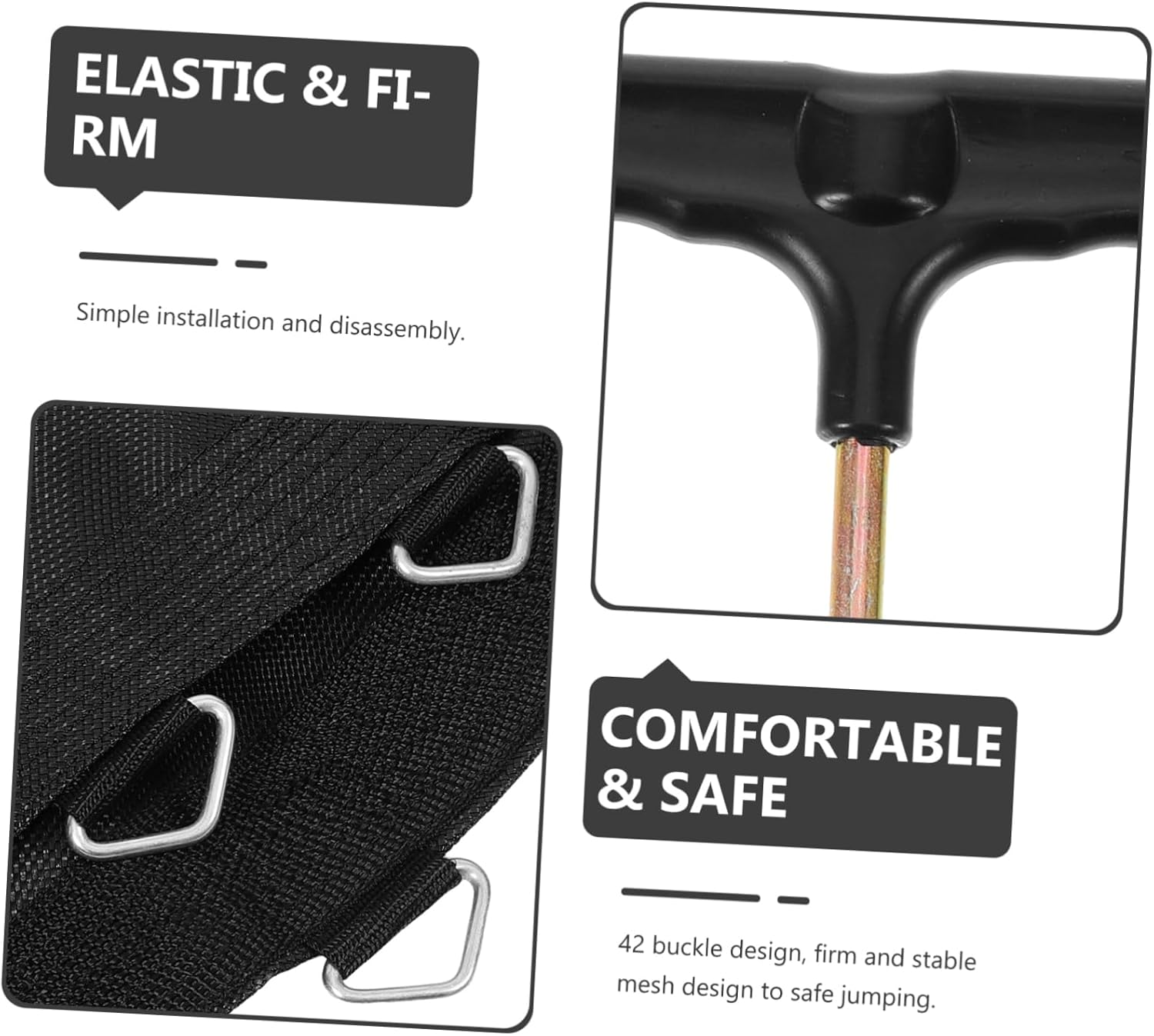 YARNOW Trampoline Replacement Jumping Mat Heavy Duty Multi-Functional Mat for Outdoor Fun Easy to Install Material Fits Frame Hooks for Backyard Use