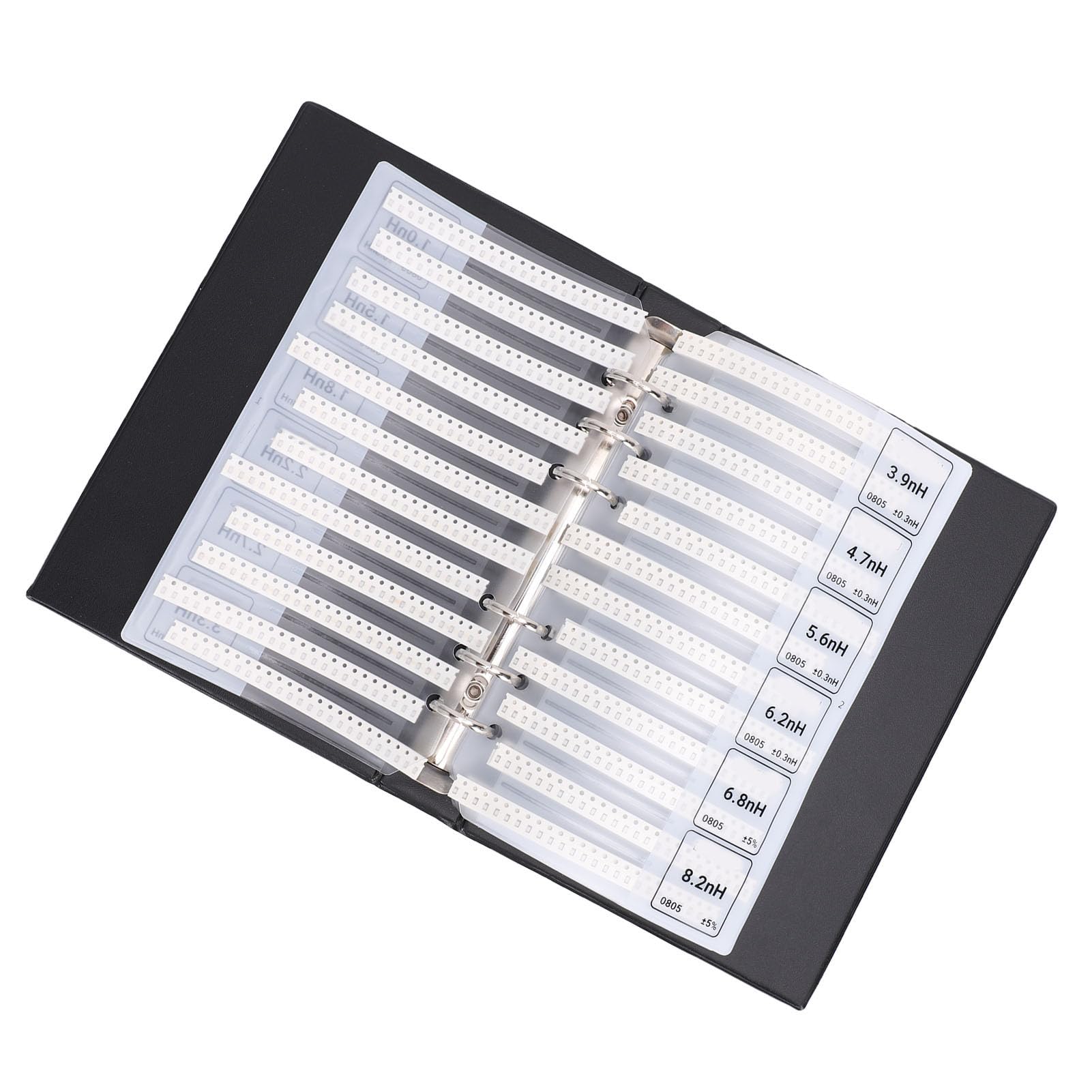0805 Libro Campioni Induttori SMD, Kit Assortito Induttori Chip da 60, Guida di Riferimento per Componenti Elettronici da 50 Pezzi/tipo con Pagine in PVC Durevoli per Ingegneria Elettronica