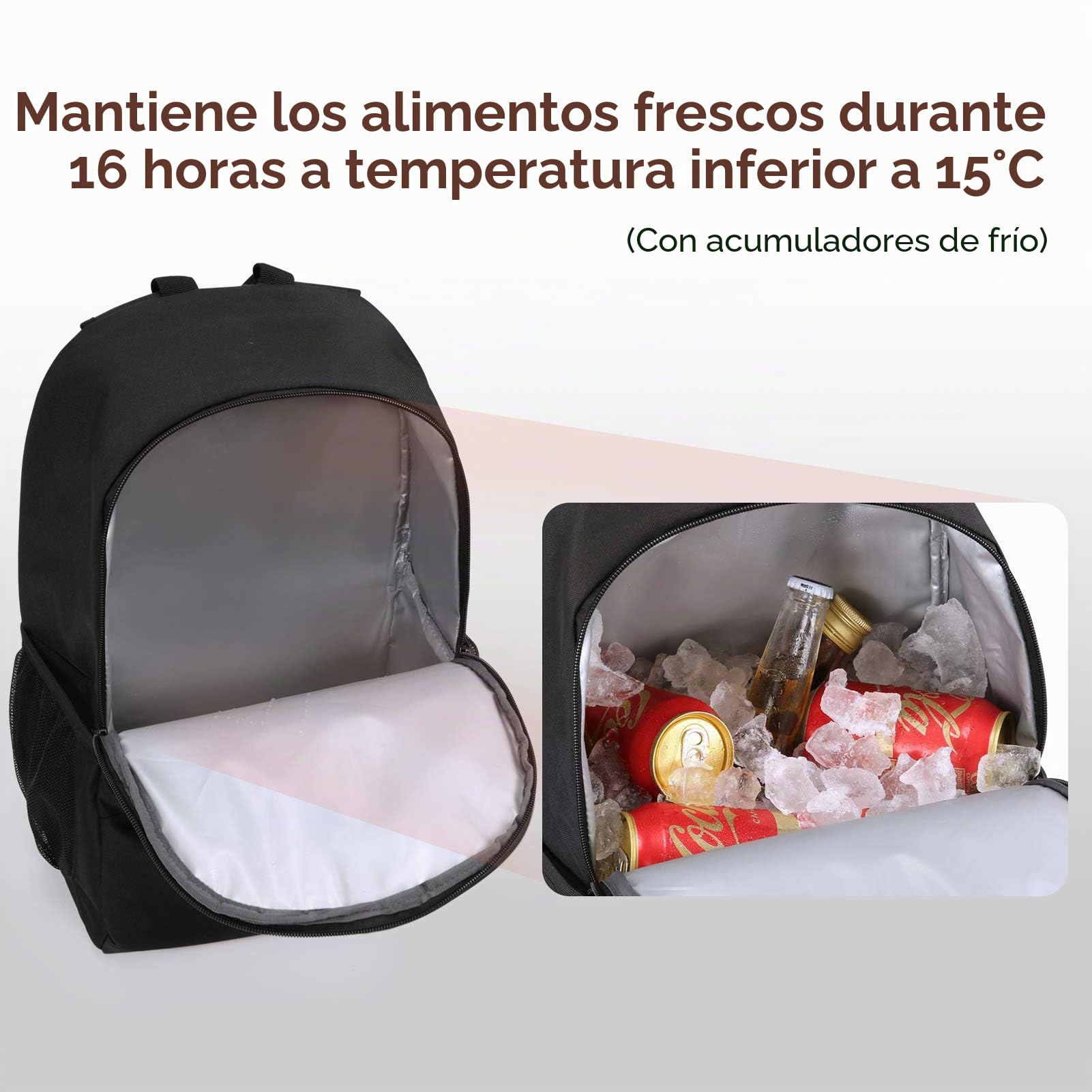 TOURIT Mochila Nevera Mochila Térmica Nevera Portatil Mochila Ligera con Enfriador Genial para el Almuerzo, Picnics, Senderismo, Playa, Parque o Día Viajes, Barbacoa, 28 Latas