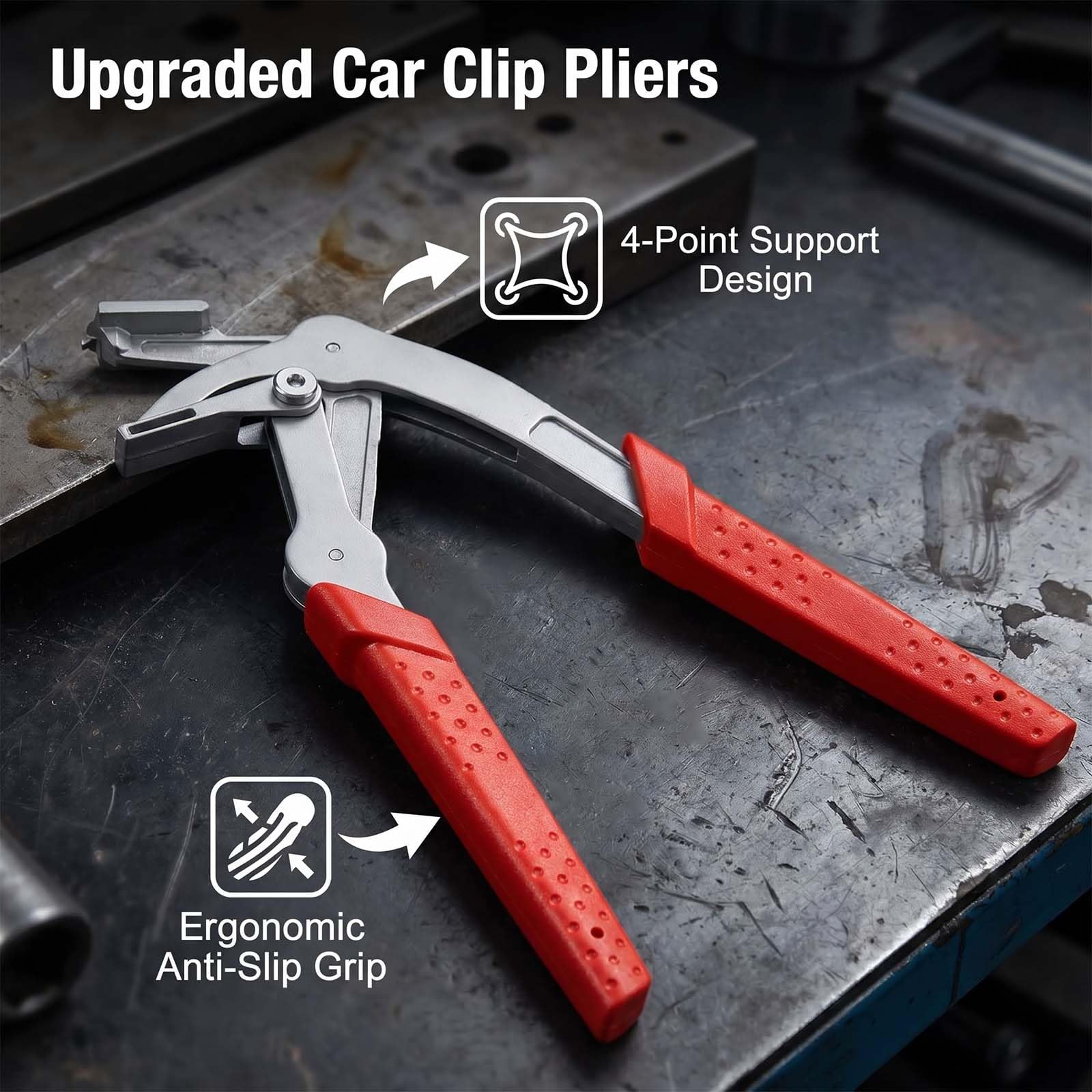 Alicates para Clips de Coche FORMVERSITY, Alicates para Clips de Automóviles Herramientas Manuales Antideslizantes de Acero Inoxidable para Coche para Puerta, Interior