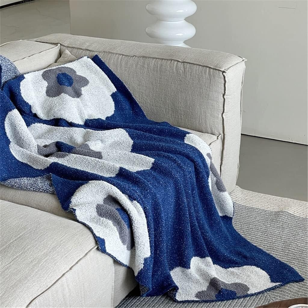 Coperta Super Morbida Coperta Lavorata a Maglia con Bellissimi Fiori Tessili per la casa Copriletto / 120 * 150 cm