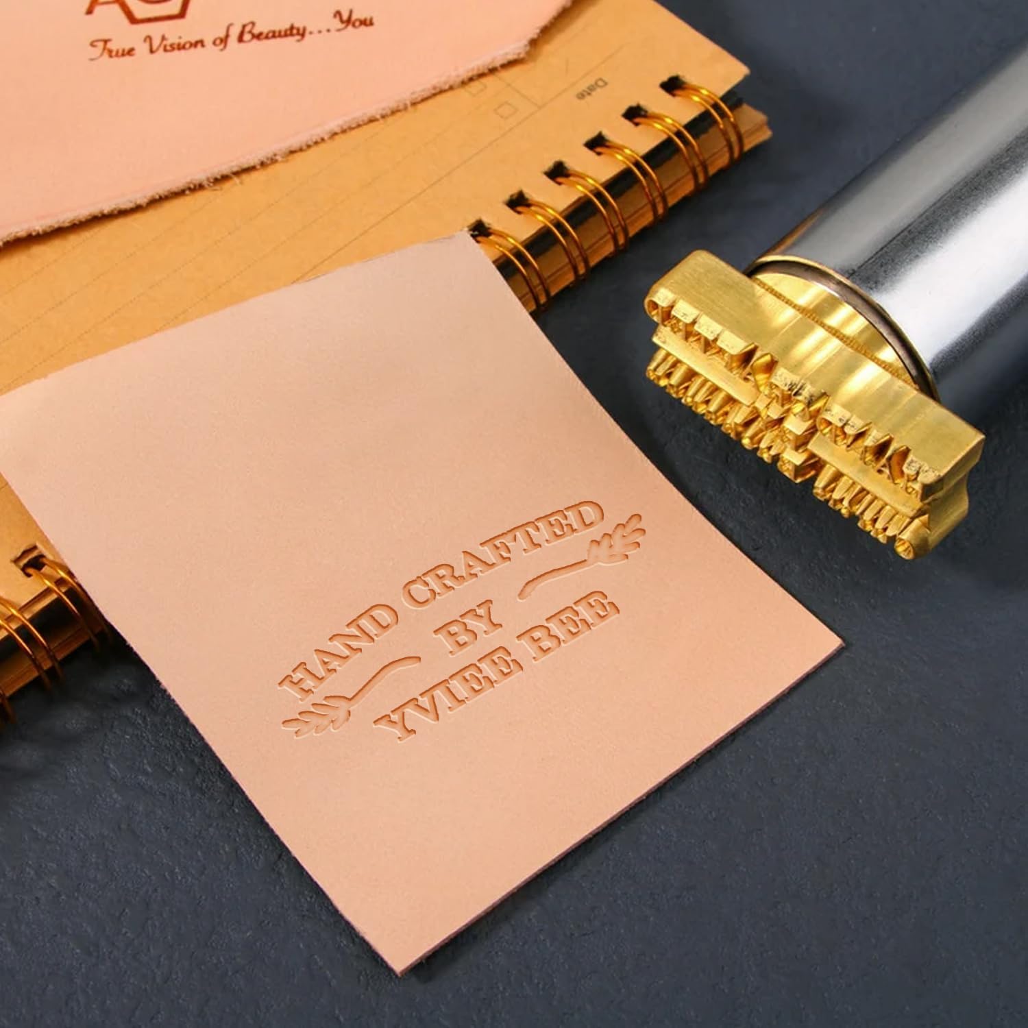 Personalized Leather Stamp - Custom Steel Stamp Tool for Belts, Wallets | Premium Leathercraft Kit with Handle | DIY Leatherworking Supplies for Artisans & Makers (3 Inch)