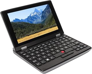 Mini Laptop, Laptops Windows 11 de 7 Polegadas para Intel J4125 Com Tela Sensível Ao Toque, WiFi de Dupla Frequência, 2.4G 5G, Webcam, Bluetooth, para Estudar, Trabalhar e Jogar (12G+1TB plugue americano)