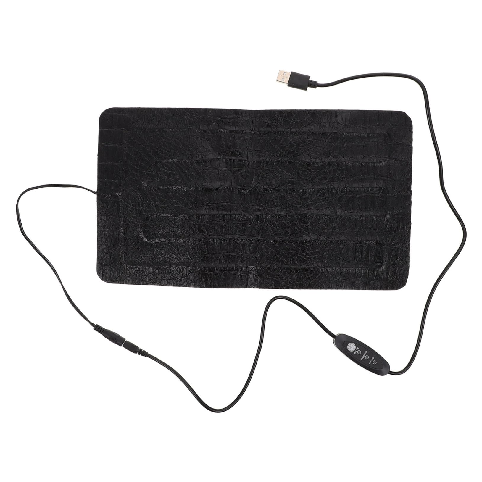 ibasenice Tappetino Riscaldante Elettrico per Rettili USB Temperatura Regolabile, Cuscinetto Anti-morso in Effetto 33x18 Cm, Coperta Riscaldante per Cuccia Animali da Compagnia e Lucertole