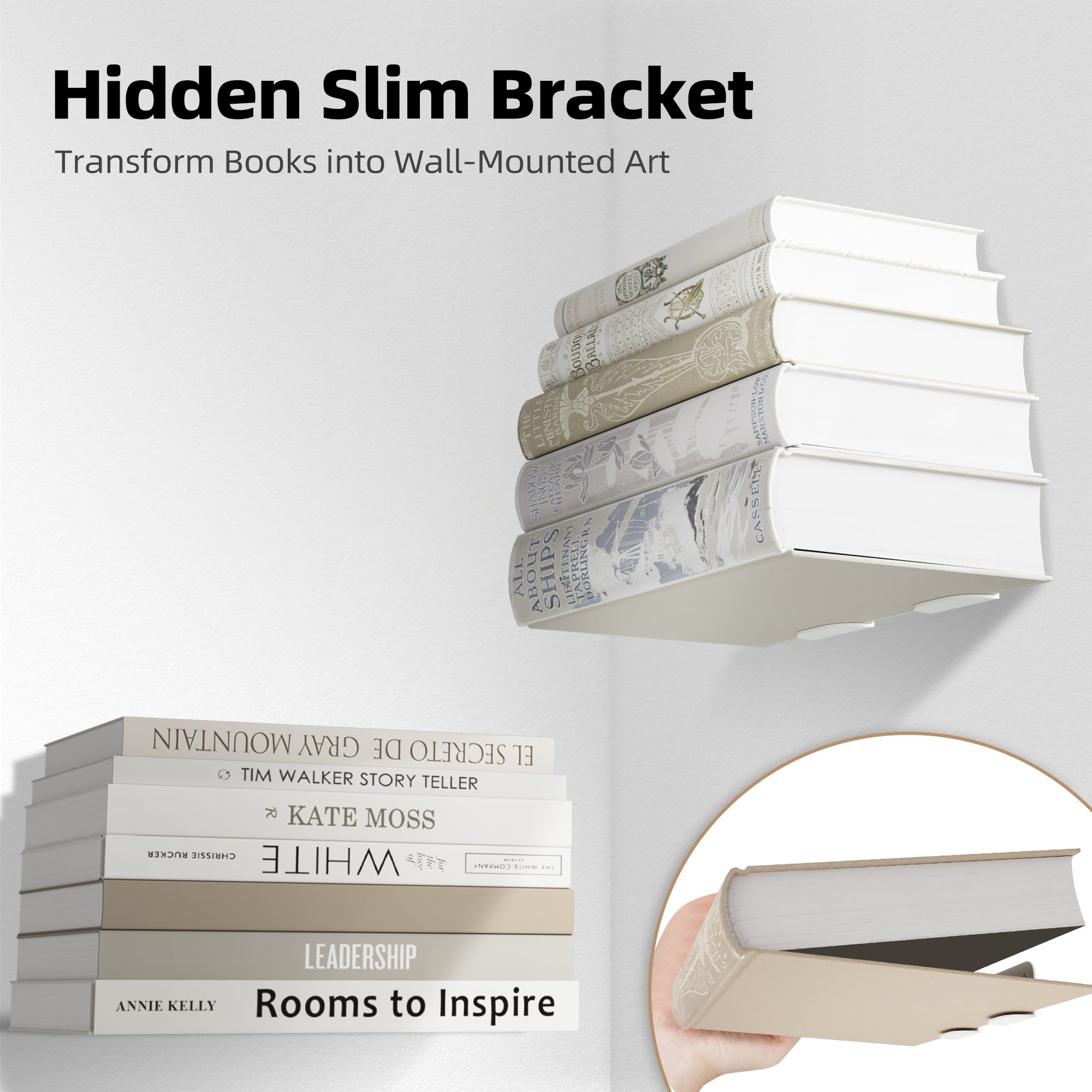 Best Invisible Bookshelf Picks for 2026 2 STORAGE MANIAC Floating Book Shelves for Wall Mounted Invisible Floating Bookshe — product photo