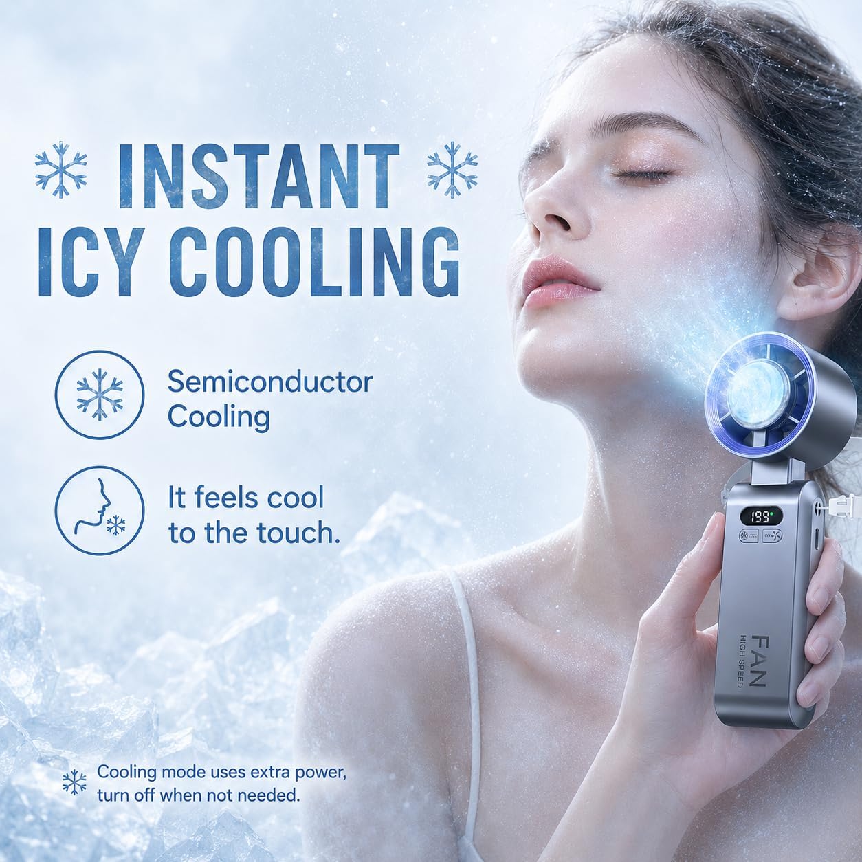 Personal Cooling Fan Car Hand Held Blows Cool Icy Air Portable with Cooling Plate Gadgets for Extreme Heat Neck Desk Foldable Mini Camping Beach Electric Cooler Wearable (Cranberry) image 2