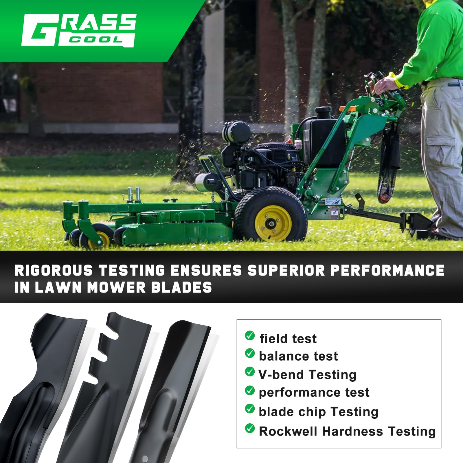 Grasscool 482877 - Cuchillas de mantillo para cortacésped Bad Boy Scag Hustler 795757 Fastrak Raptor SD de 48 pulgadas, repuesto 038-5000-00 038-5350-0050 481706 038 5350 00