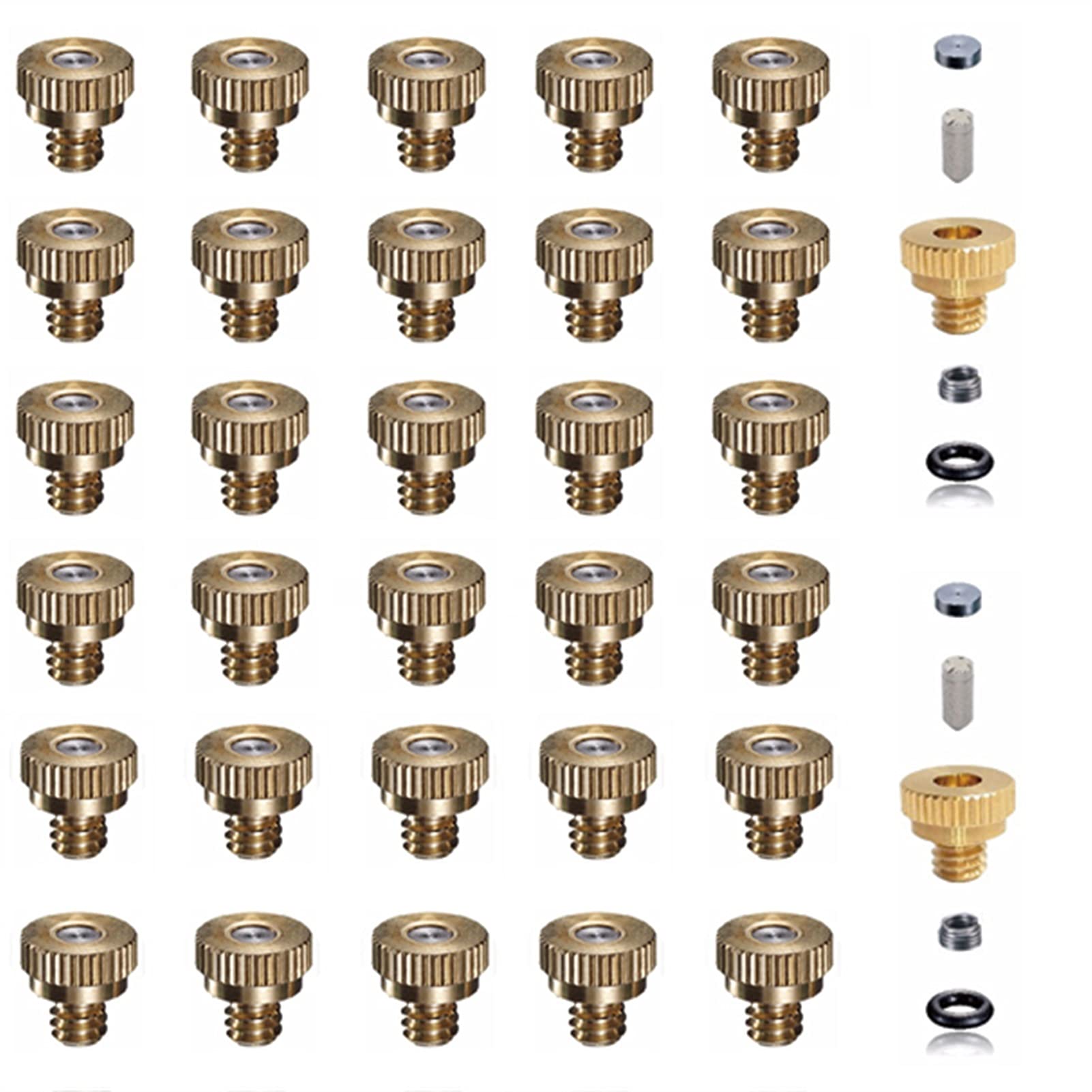 SOHNVWTGD 400Pcs Misting Nozzles Kit for Cooling System, Brass Mister Nozzles, Garden Water Mister, Fog Nozzles for Patio Outdoor Misting System (Size : 1mm)