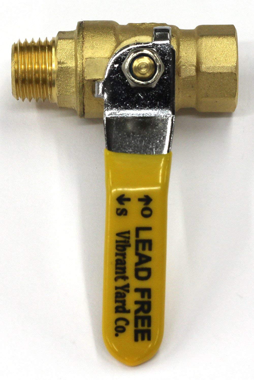 Lead-Free Forged Brass In-Line Ball Shut Off Valve, Quarter Turn, 1/4" Male NPT (MNPT) X 1/4" Female NPT (FNPT): Industrial & Scientific