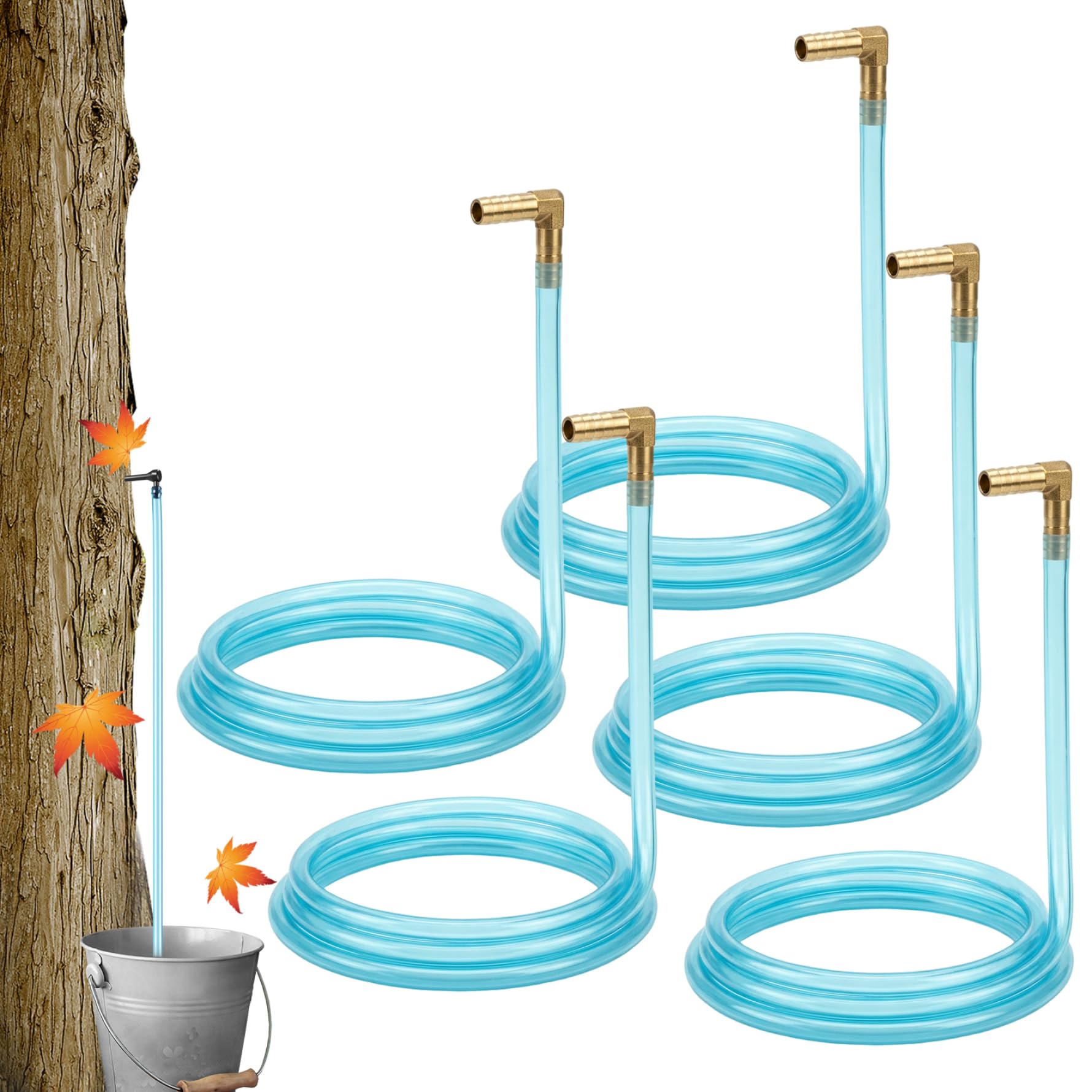 Kit récolte sève d'érable avec becs laiton et tuyaux bleus pour sirop d'érable maison