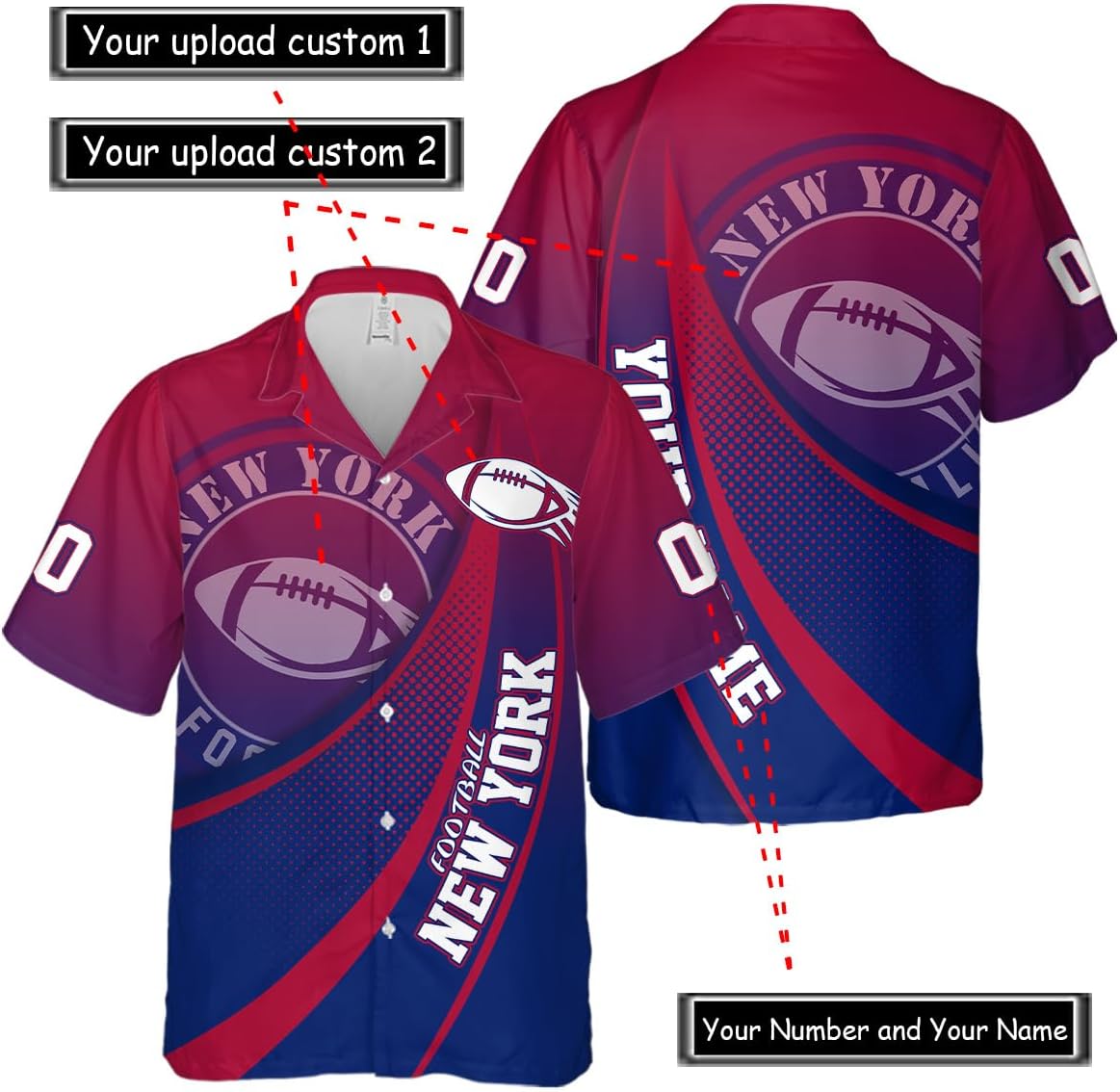 Discover Personalized New York Football Team Giants Hawaiian Shirts for Men, Gift for Fan