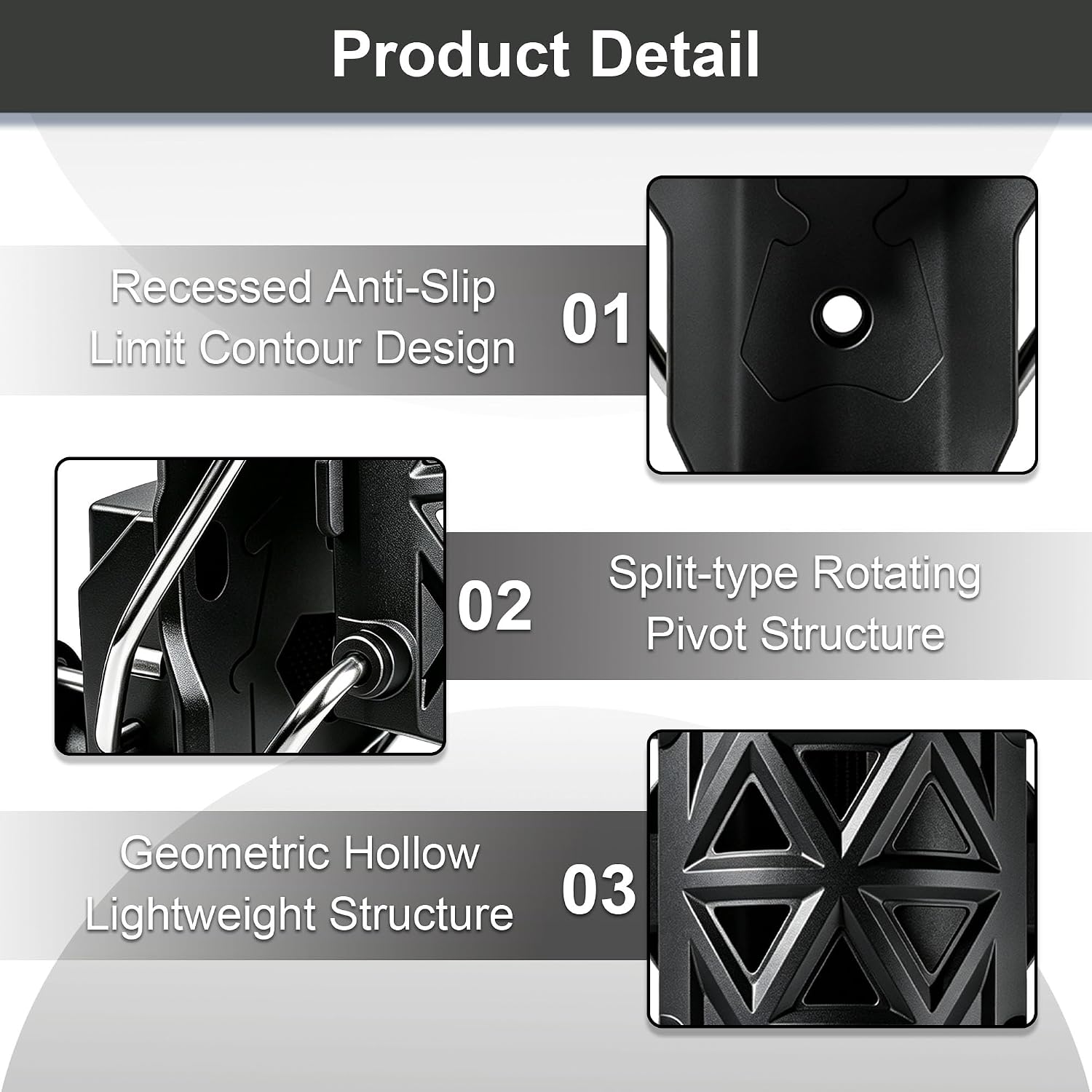 Bike Cup Holder with 360° Rotation, One-Second Auto Clamp, Universal Fit for Cycling, Motorcycle, ATV, Scooter, Adjustable Handlebar Drink Mount, Black