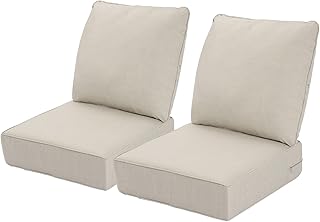 Outdoor Deep Seat Cushions Set of 2 for Patio Furniture, Waterproof & Fa...