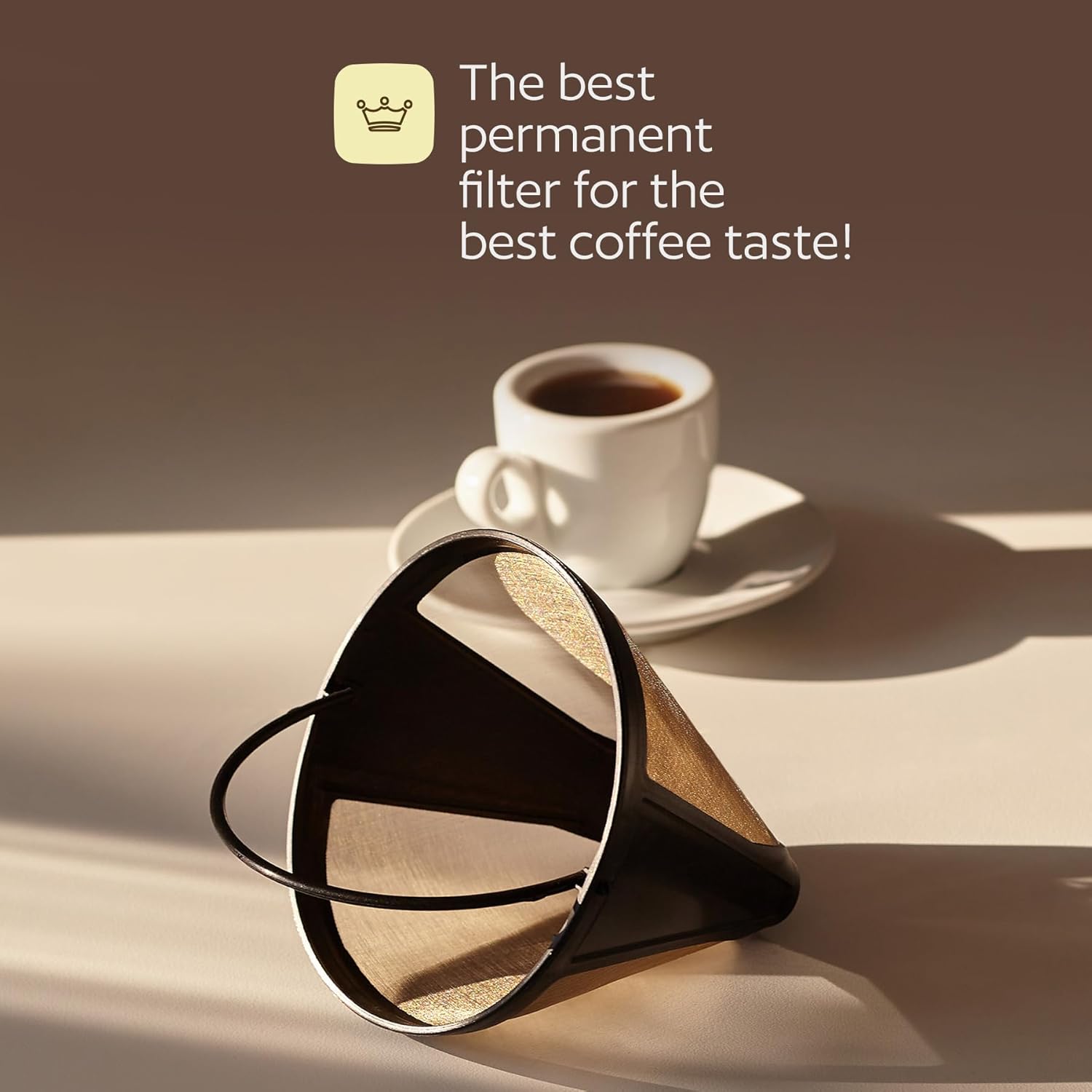 2-Pack #4 Reusable Permanent Cone Coffee Filters - Compatible with Cuisinart 10–14 Cup Brewers (DCC-3200, DCC-1200, DCC-3400) & Ninja Coffee Makers - Stainless Steel Mesh, Dishwasher-Safe by GoodCups