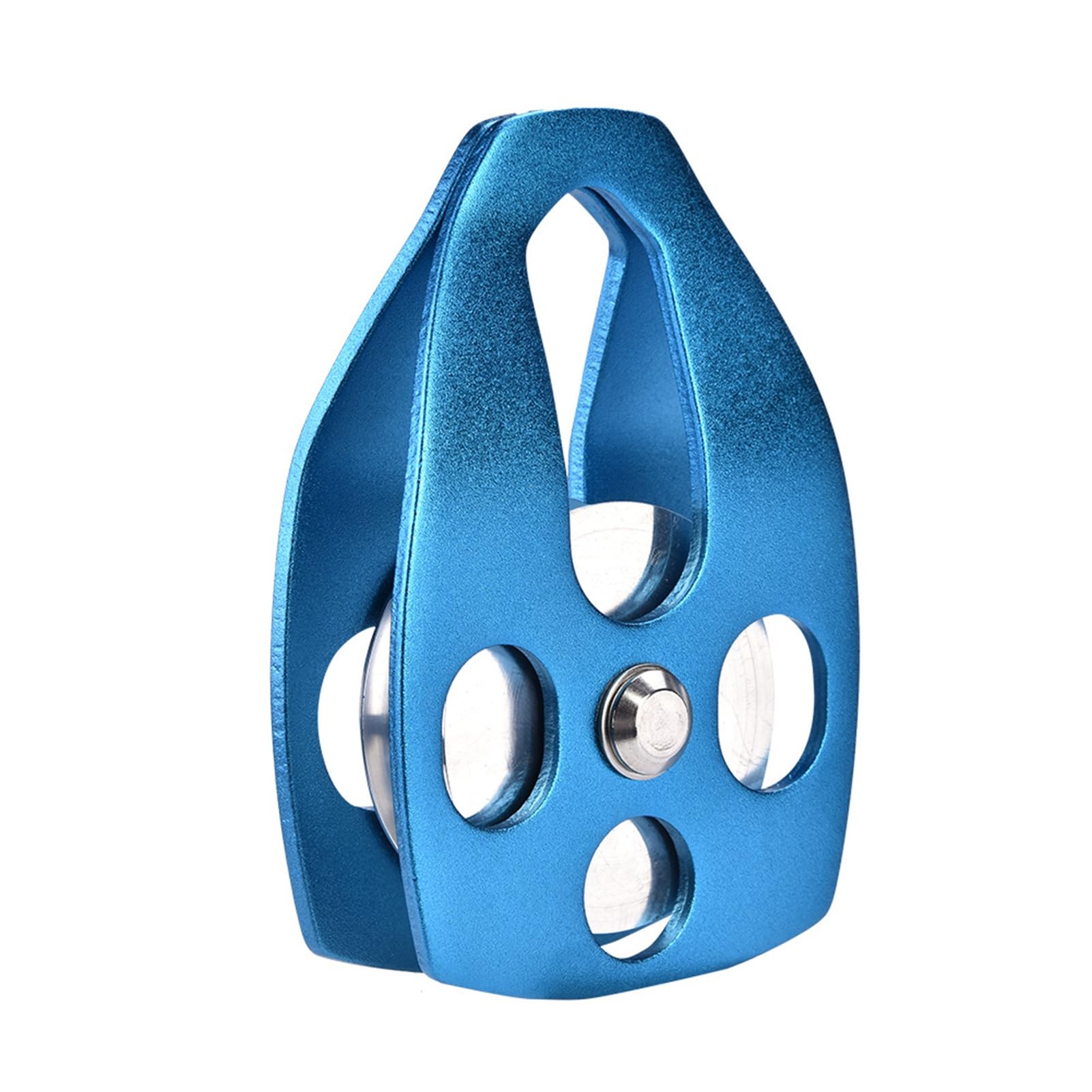 Single Sheave Climbing Pulley, Alloy Swing Plate 30KN for Tree Rock Climbing(Blue)