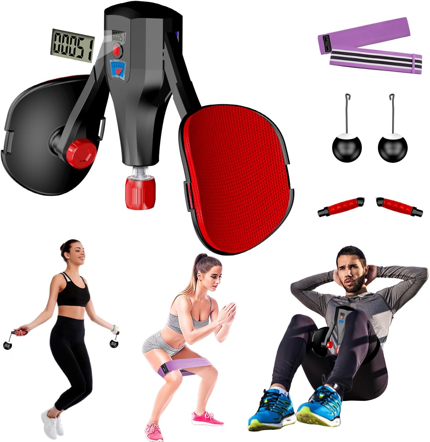 Multi-Function Kegel Trainer, 0-132 lbs Resistance Pelvic Floor Exercise Devices with Leg Straps, Handles, Resistance Bands and Jump Rope, Kegel Trainer Hip Leg Toner Inner Kegel Exerciser