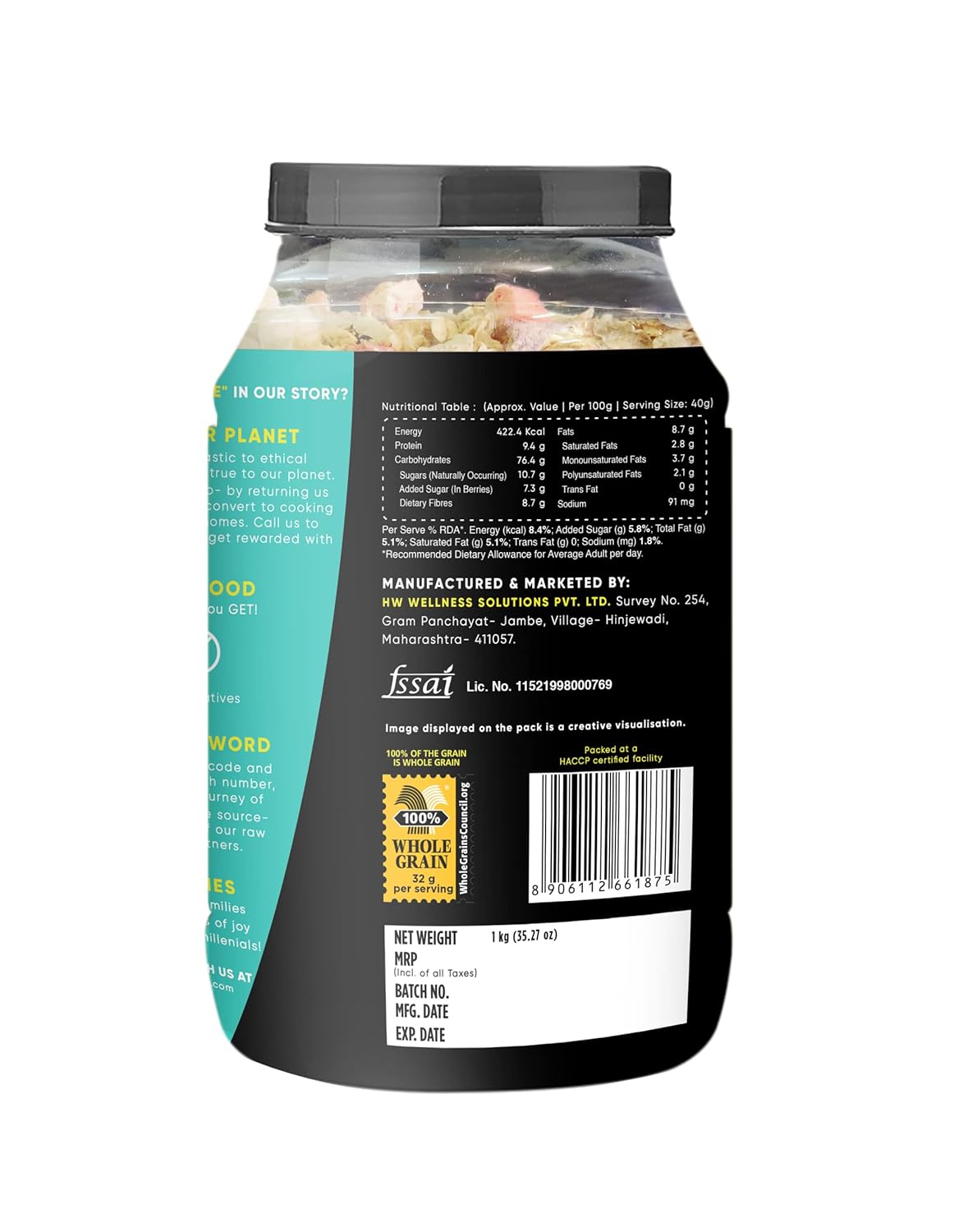 True Elements Multigrain Oatmeal 35 Oz - With goodness of Oats & Flakes | No Added Sugar | Oatmeal for Breakfast