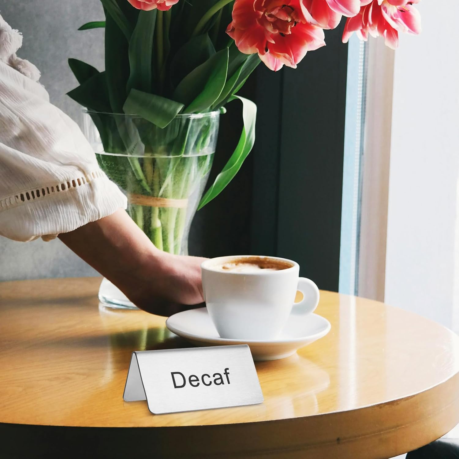 15pcs Beverage Signs for Coffee and Tea Display Tabletop Menu Holders for Restaurants Cafes and Buffets Easy to Clean and Space-saving Design