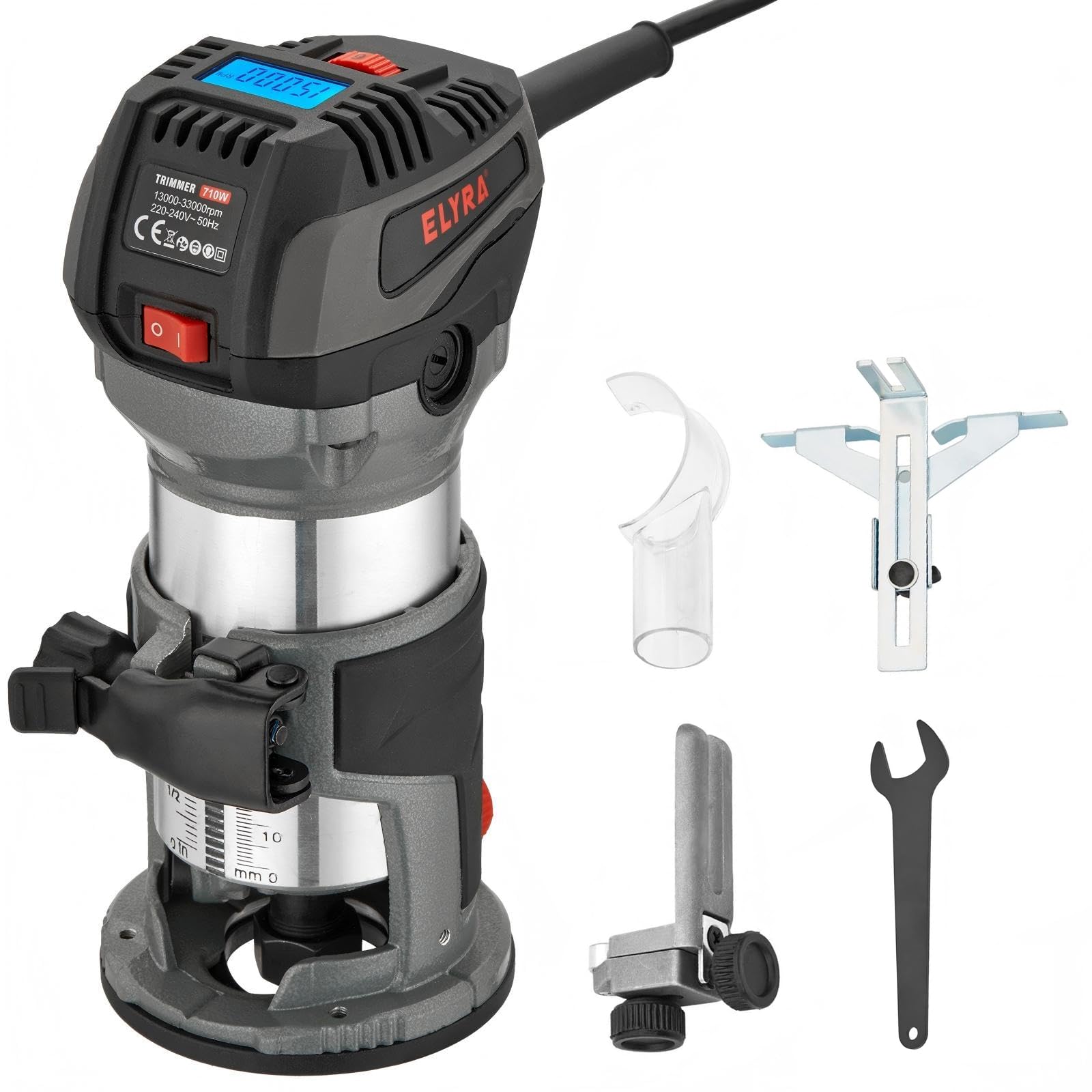 Elyra Fresa elettrica manuale 710 W con display LCD