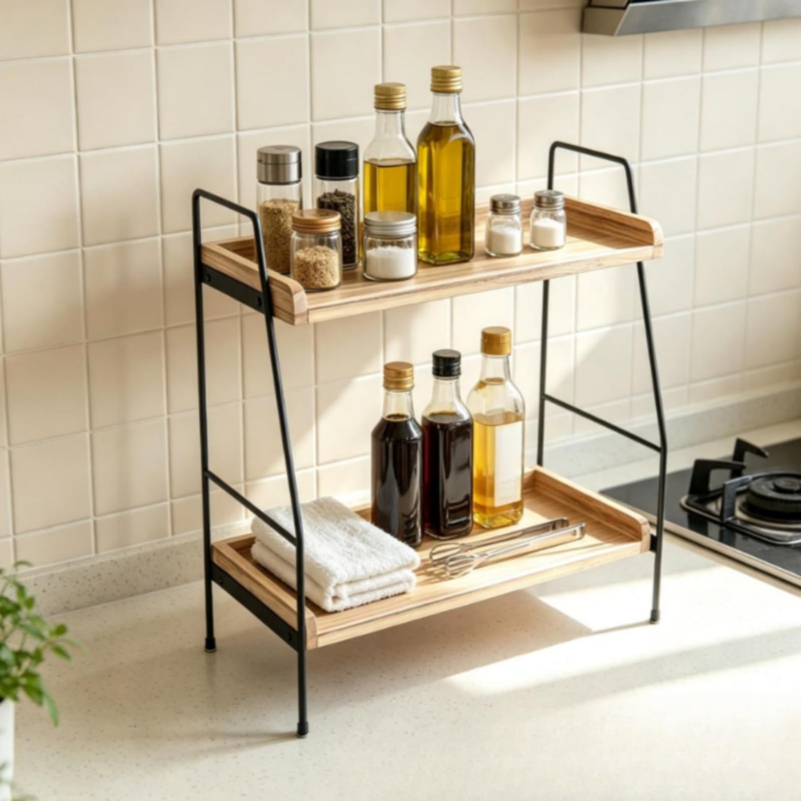 MagiDeal Scaffaletto in Legno e Metallo