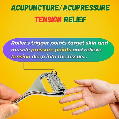 Miniatura 4 de Back 2 Roots Rodillo de masaje de acupuntura, cuerpo entero, rodillo de acupresión para relajación de la piel y los músculos, alivio del estrés y