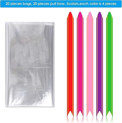 Miniatura 2 de Kolewo4ever Juego de 40 bolsas de celofán transparente de Pascua, 20 unidades, 16 x 24 pulgadas, bolsas de celofán, botellas de vino, envoltura de