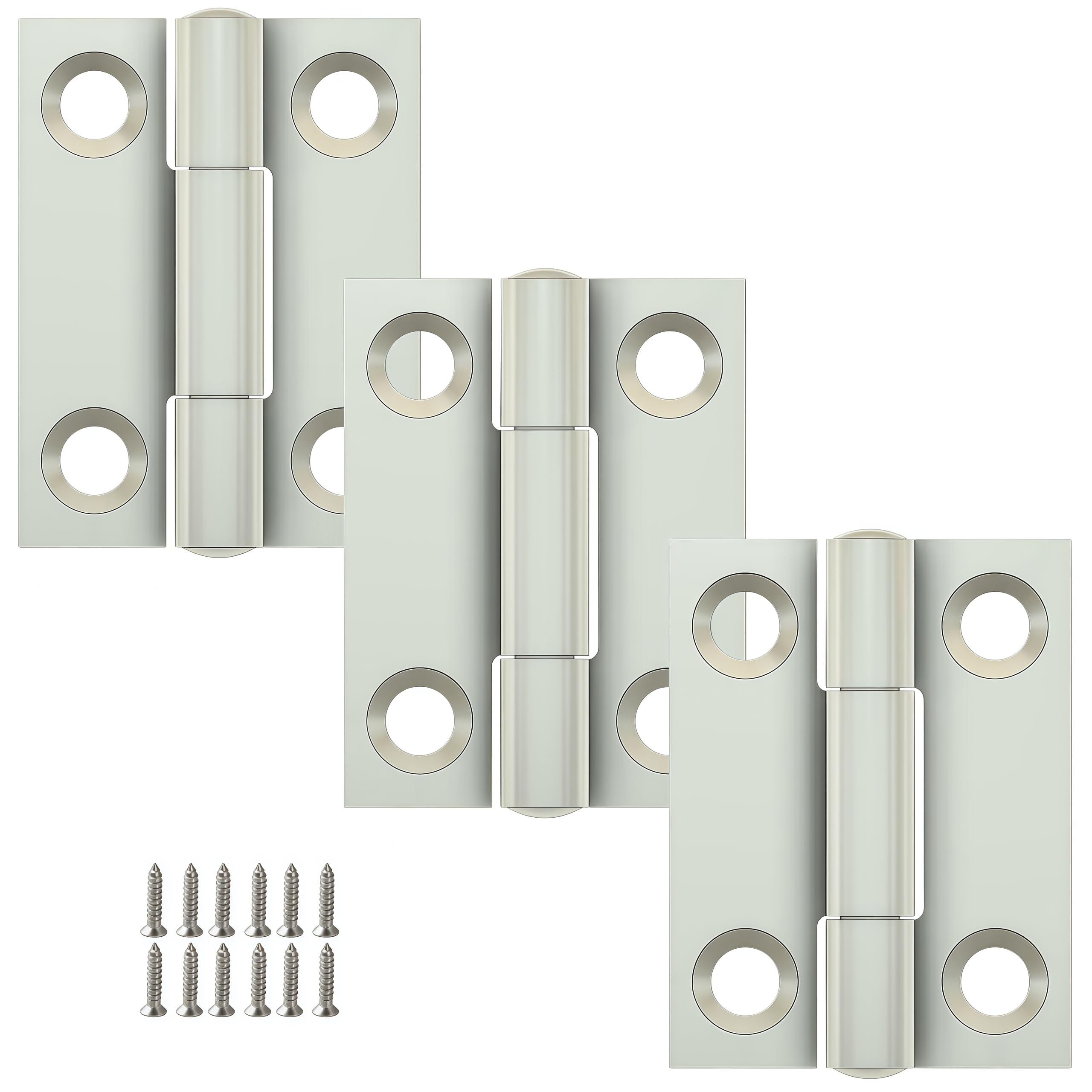 Vbnexyr Regular Door Hinges 3 Pack Stainless Steel Folding Hinges For Cabinets Casement Hinges And Door/Window Hardware With Screws 25 * 19 * 1.0Mm Steel Core