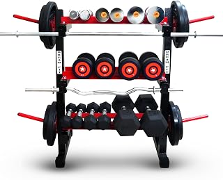 DREAM FIT 3in1 Storage Rack for home gym - 3-tier dummbbell rack: accomodates weights, barbells and dumbbells for home gym... Price In India
