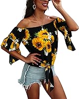 Algopix Similar Product 4 - Hibluco Womens Fashion Off Shoulder