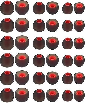 36 Pcs Earbuds Ear Tips Replacement Tips Earbuds Cap Silicone Eartips Compatible with 1000xm4 1000xm5 Sony/Beats/AKG/KZ etc. in-Ear Earphones, S/M/L 18 Pairs,Black-Red 42118PBR3