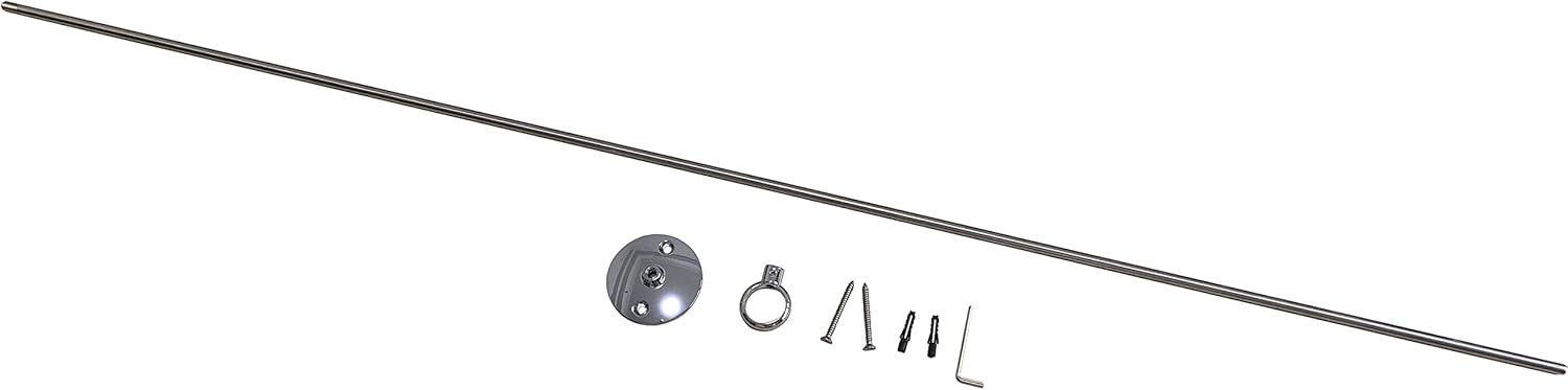 Naiture 36" Stainless Steel Standard Shower Rod Ceiling Support, 1" OD Loop, Brushed Nickel Finish