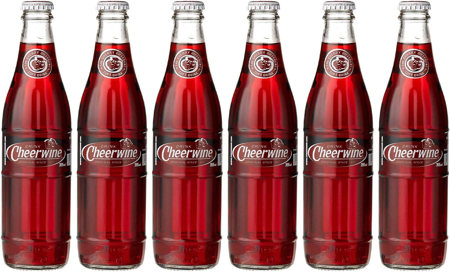 Cherry Soft Drink Soda, 12 Fl Oz Glass Bottle (Pack of 6, Total of 72 Fl Oz)