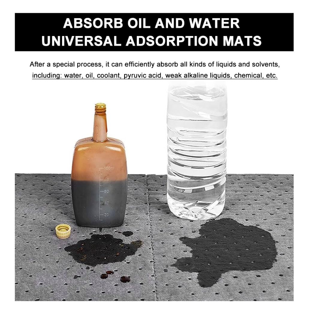 Tappetini Assorbenti Olio MFLCBK - Rotolo 0.4x50m, Grigio, 4mm Spessore, Per Garage