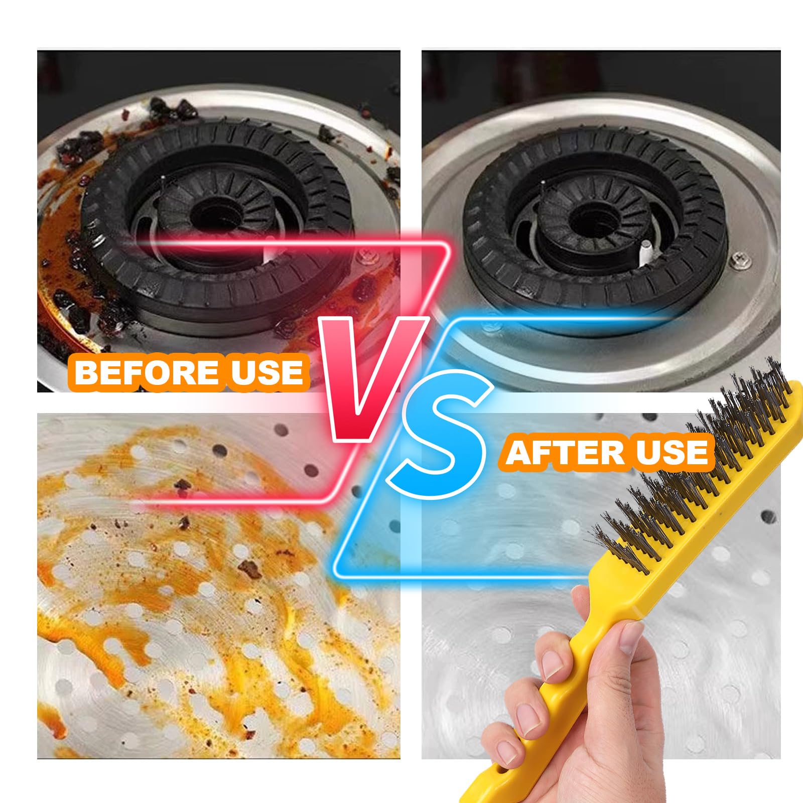 Heavy Duty Wire Brush Set - Rust & Welding Removal -3 Heavy Duty Wire Brush Set - Rust & Welding Removal -3