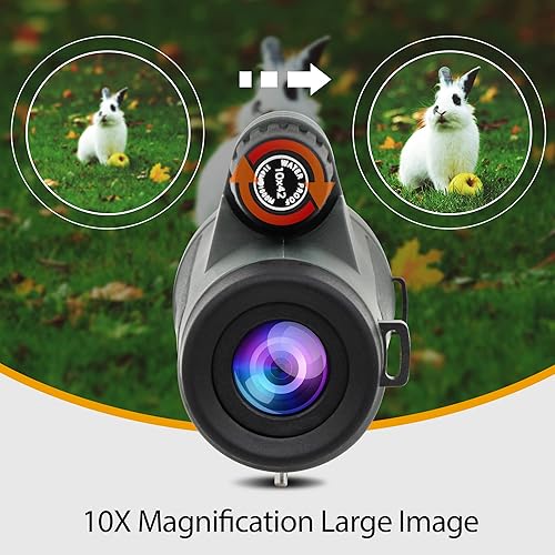 Miniatura 4 de Astromania Monoculares de prisma BAK4 de alta potencia de 10 x 42, impermeable, monoscopio de mano compacto para observación de aves, paisajes de