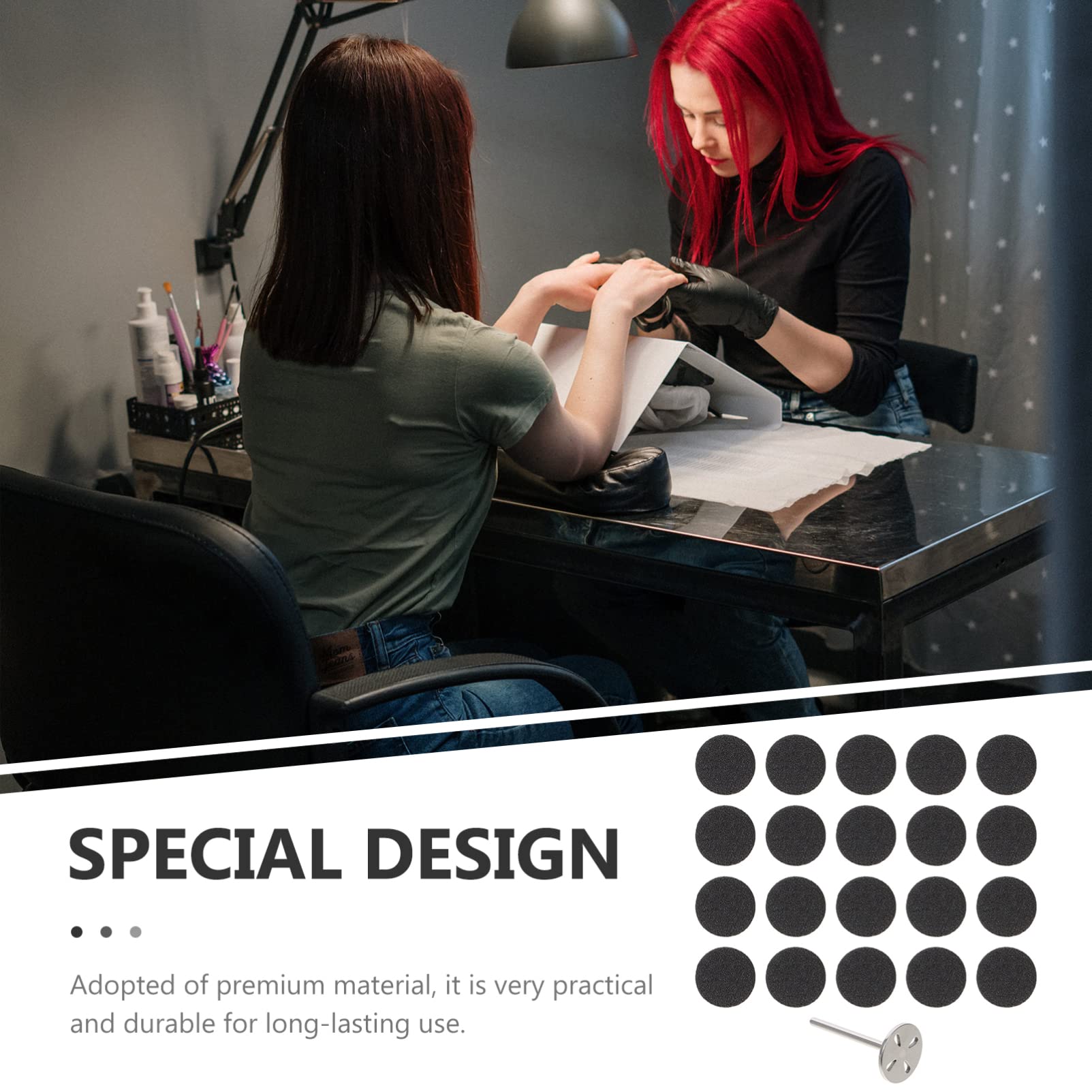 LALAFINA 4sets Dischi Abrasivi Per Manicure Accessori Elettrici Per Rimozione Cuticole e Esfoliazione Della Morta Adesivi Per Unghie Vetrata Inclusi Dischi e Mandrino Per Finitura