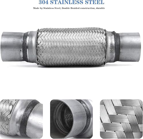 Miniatura 2 de Tubo flexible de escape de 2.5 pulgadas - RP Remarkable Power, tubo flexible de 2.5 ID x 12 de longitud, tubo silenciador universal de servicio