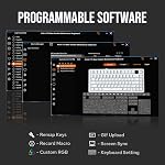 EPOMAKER X Aula F75 MAX Tri-Mode Wireless Gaming Keyboard, TFT Screen, Knob, Hot Swappable, 2.4GHz/Type-C/BT5.0, Gasket Creamy, for PC/Mac/Office/Gaming (Black Gradient)