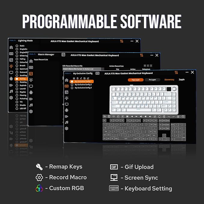 Teclado Mecánico Inalámbrico EPOMAKER F75 MAX RGB 75% miniatura 6
