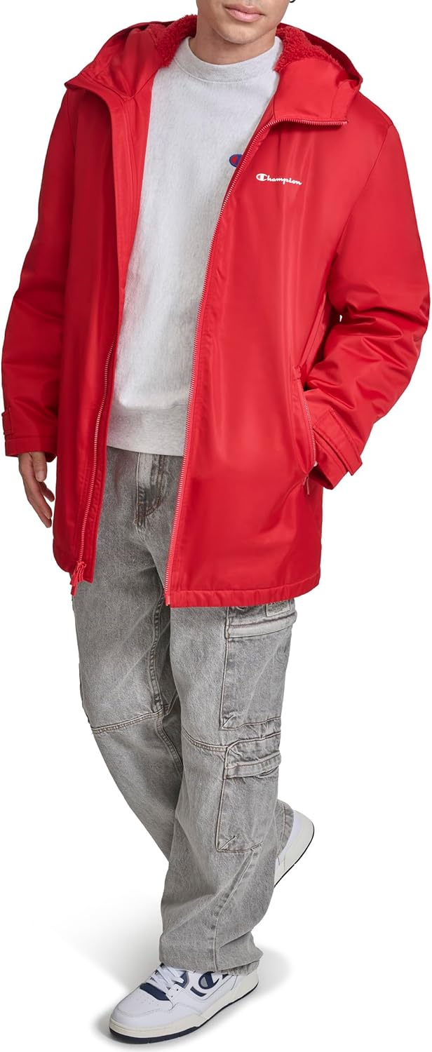 Champion mens Sherpa Lined Mid-length Sideline Jacket With Hood - Image 2