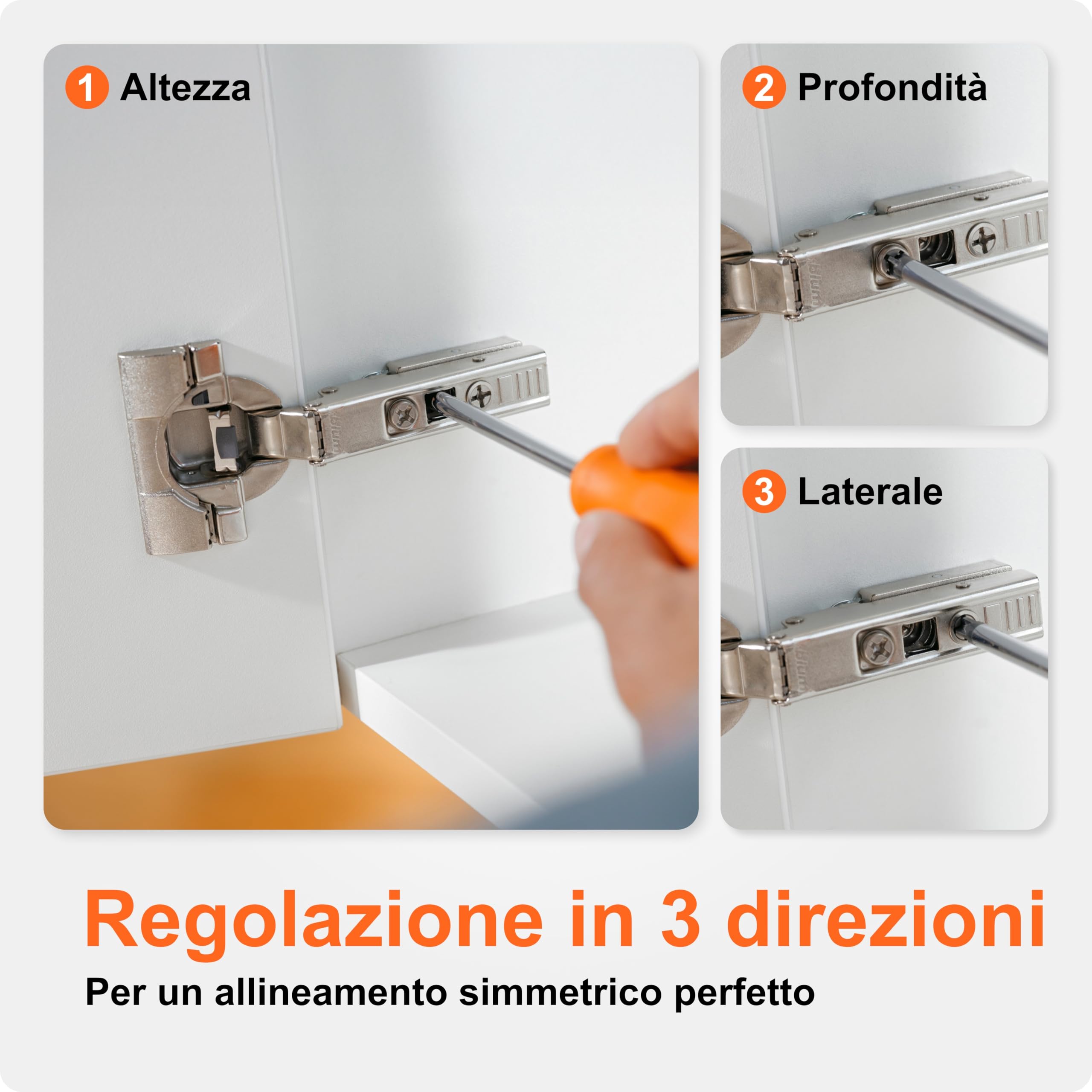 BLUM CLIP TOP BLUMOTION - 2 cerniere per mobili a 110°, dritte con molla, viti, arresto angolare + clip blu, piastra di montaggio a croce eccentrica, acciaio, viti, distanza 0 mm
