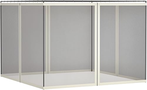 Outsunny Red de malla de repuesto de 10 x 13 pies para kioscos de patio y tiendas de campaña con cremalleras (solo pared lateral), color blanco