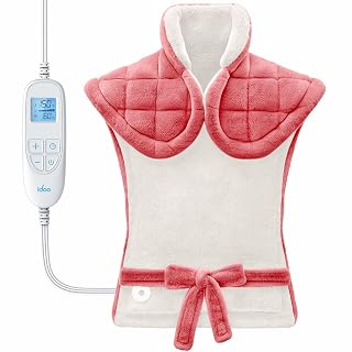 iDOO Heating Pads Electric, Weighted Neck Shoulders Heat Pad, 24"x33"Pink - Amazon product rated Grade A
