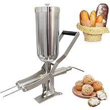Bu marmelat dolum makinesi, manuel dolum makinesi, paslanmaz  elik, 4 damlatmayan nozul, Churros, Donuts ve meyve i in, 5 litre kapasite, d  direnci