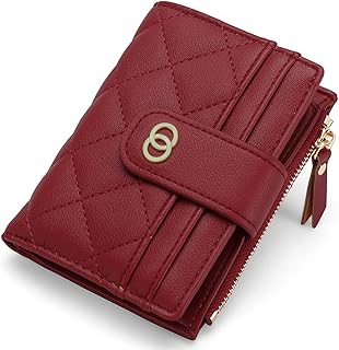 محفظة من أبوتو مصنوعة من جلد PU للنساء، بتصميم كلاسيكي عصري باللون الأحمر، مع حماية RFID ونافذة للهوية