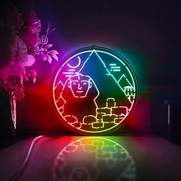 Egyptian Pyramid Led Light Box, Egyptian Landmark Wall Art Decor, Desktop Decoration RGB & Color Flow Effect, Medium Size